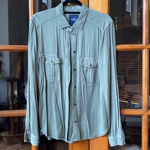 Army green button up